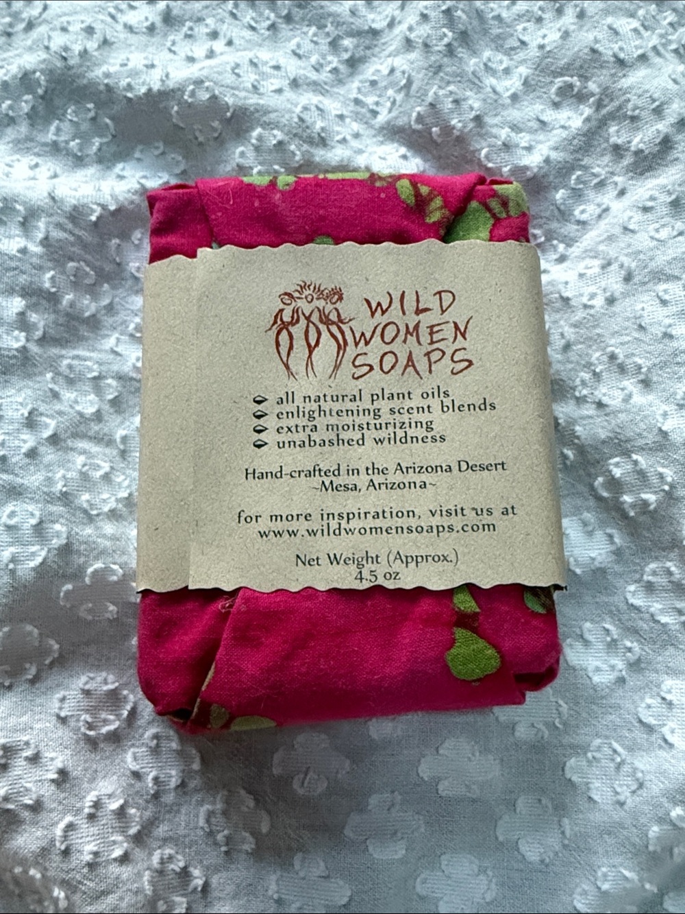 Wild Women Soaps Prickly Pear Bar - Magenta & Green Wrap - Picture 2 of 5
